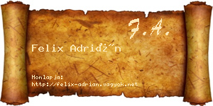 Felix Adrián névjegykártya