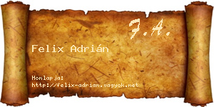 Felix Adrián névjegykártya